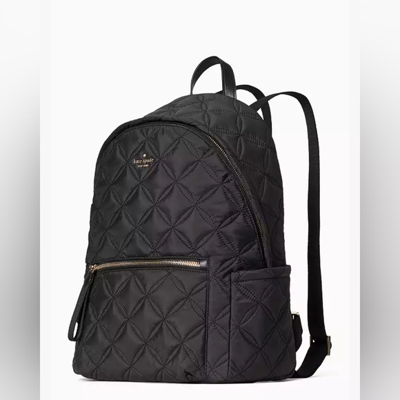 Kate Spade Designer Quilted Black Chelsea Large Backpack